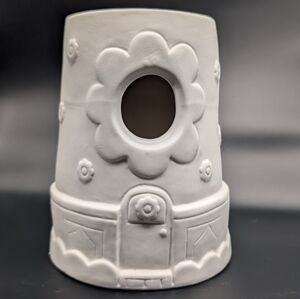 Charming White Ceramic Birdhouse DIY Paint Your Own Craft 6"